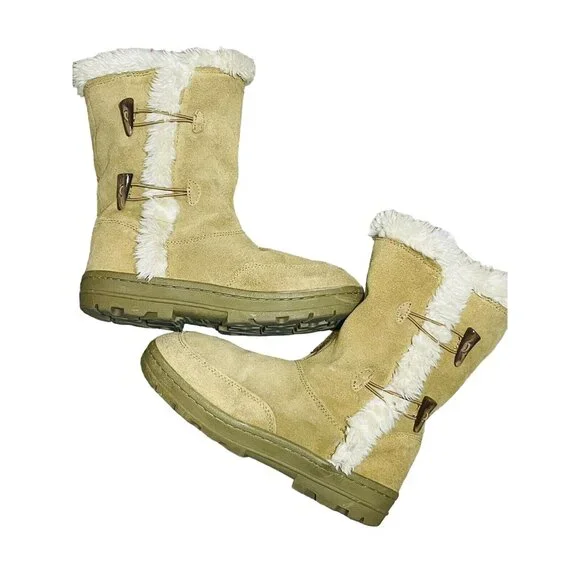 SONOMA Women's Mid Calf Boots Leather Suede Camel Tan Warm Aurora Sz 7.5 M - Picture 7 of 11